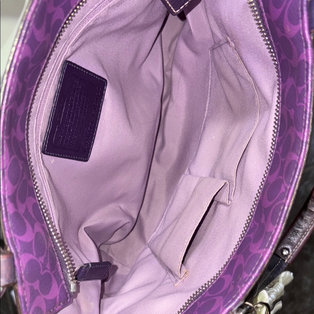 Coach Purple Monogram Tote Bag - Picture 4 of 8